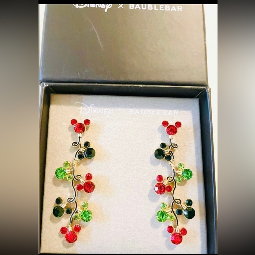 Disney Baublebar Mickey Christmas Lights Earrings Holiday Ornaments